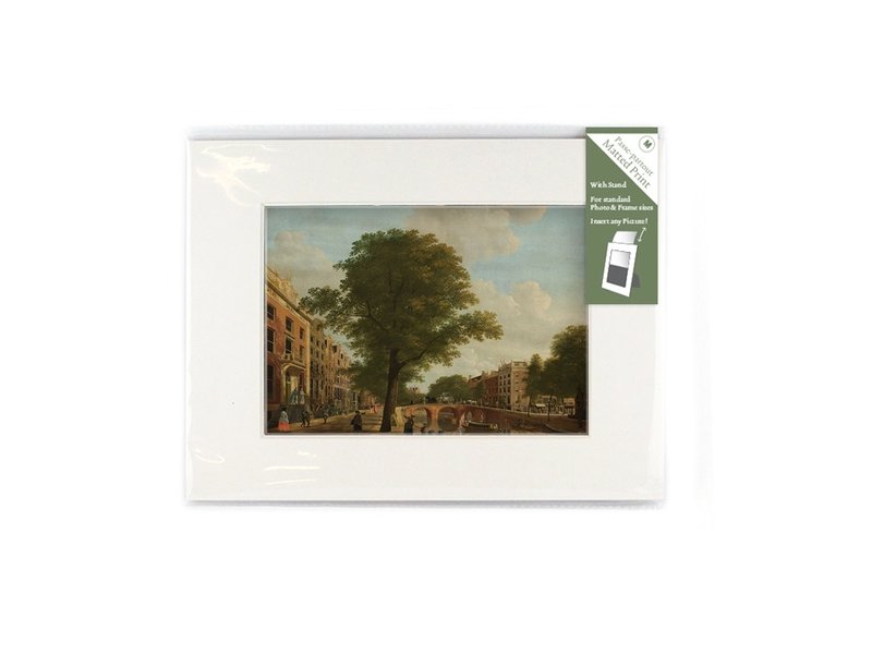 Matted prints  with reproduction, M, View of the Herengracht, Keun