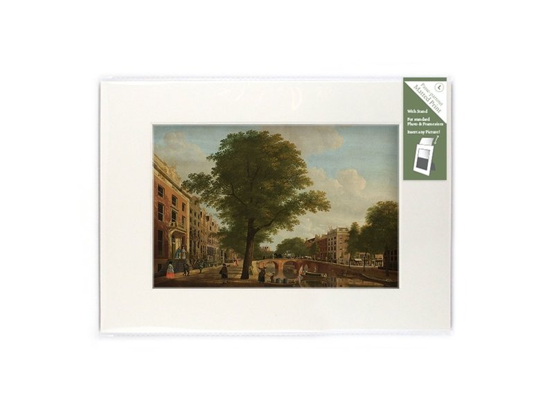 Matted prints with reproduction, L, View of the Herengracht, Keun