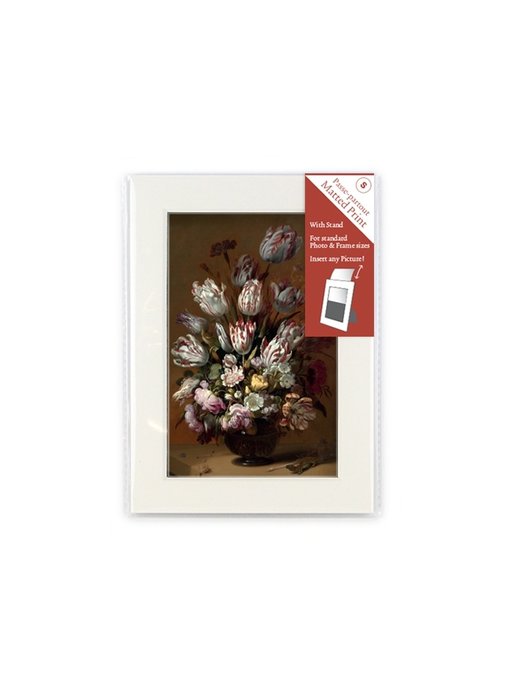 Matted prints with reproduction, S, Still life with flowers, Bollongier