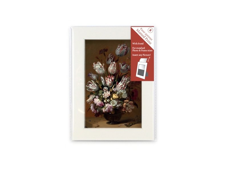 Matted prints  with reproduction, S, Still life with flowers, Bollongier