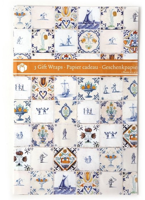Giftwrap W, Delftblue Tiles 17th  C (polychrome)
