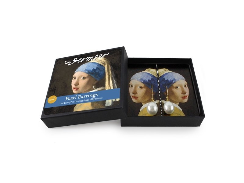 Boucles d'oreilles perles plaqué or, Jeune fille à la perle, Vermeer