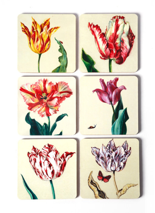 Coasters, set of 6, Ksenia tulips