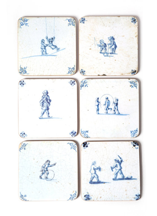 Dessous de verre,, tuiles bleues de Delft Jeux pour enfants