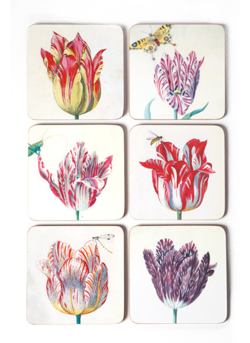 Coasters, set of 6, Tulips, Marrel