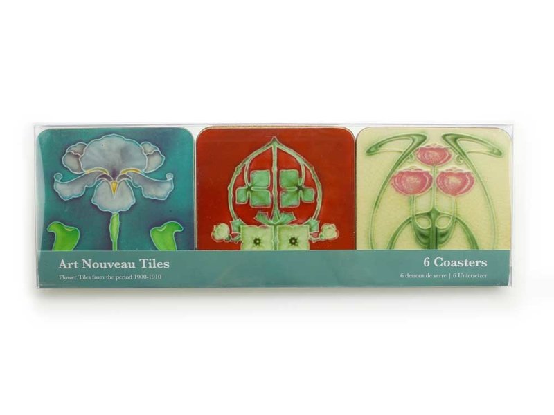 Onderzetters Art Nouveau FlowerTiles uit de jaren 1900-1910