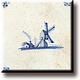 Aimant pour réfrigérateur, carrelage bleu de Delft, moulin à vent 'De Eendracht'