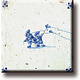 Imán de nevera, Azulejo azul de Delft, Juegos infantiles: vuelo de cometas