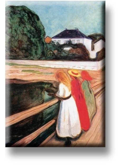 Magnet pour réfrigérateur, Les filles sur le pont, Munch