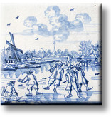 Koelkastmagneet, Delfts blauwe tegel, Kinderspelen, ijspret