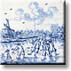 Imán de nevera, azulejo azul de Delft, juegos infantiles, diversión en el hielo