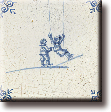 Aimant frigo, Carrelage bleu Delft, Jeux pour enfants: Cerf-volant -  Museum-webshop