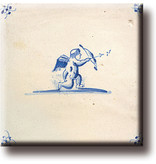 Fridge magnet, Delft blue tile, Cupid