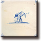 Imán de nevera, azulejo azul de Delft, Cupido
