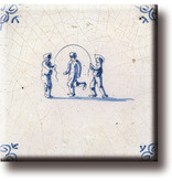 Fridge magnet, Delft blue tile, Children's games, jumping rope