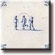 Imán de nevera, azulejo azul de Delft, juegos infantiles, saltar la cuerda
