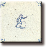 Imán de nevera, azulejo azul de Delft, juegos infantiles, aros