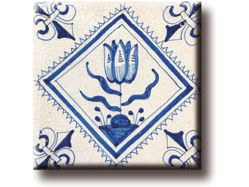 Imán de nevera, azulejo azul de Delft, Tulip Quadrupel