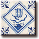 Aimant pour réfrigérateur, carrelage bleu de Delft, quadruple tulipe