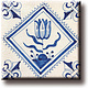Fridge magnet, Delft blue tile, Tulip Quadrupel