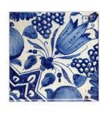 Fridge magnet, Delft blue tile, Diagonal Tulip