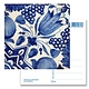 Postkarte, Delft Blue Tile Diagonal Tulip