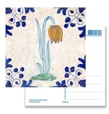 Ansichtkaart, Delfts blauwe tegel Kievitsbloem
