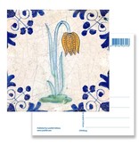 Postcard, Delft Blue Tile Leper Lily