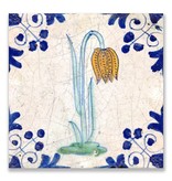 Postcard, Delft Blue Tile Leper Lily