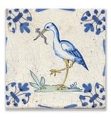 Postcard, Delft Blue Tile Stork