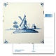 Carte postale, moulin à vent bleu de Delft 'De Eendracht'