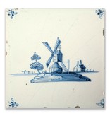 Carte postale, moulin à vent bleu de Delft 'De Eendracht'