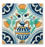 Postcard, Delft Blue Tile with Flower Vase, c. 1650