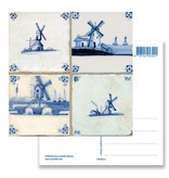 Postal, molinos de tableau de azulejos azules de Delft