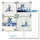 Postal, molinos de tableau de azulejos azules de Delft