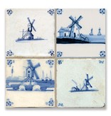 Postal, molinos de tableau de azulejos azules de Delft