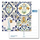 Carte postale, tuiles bleues de Delft Tableau fleurs