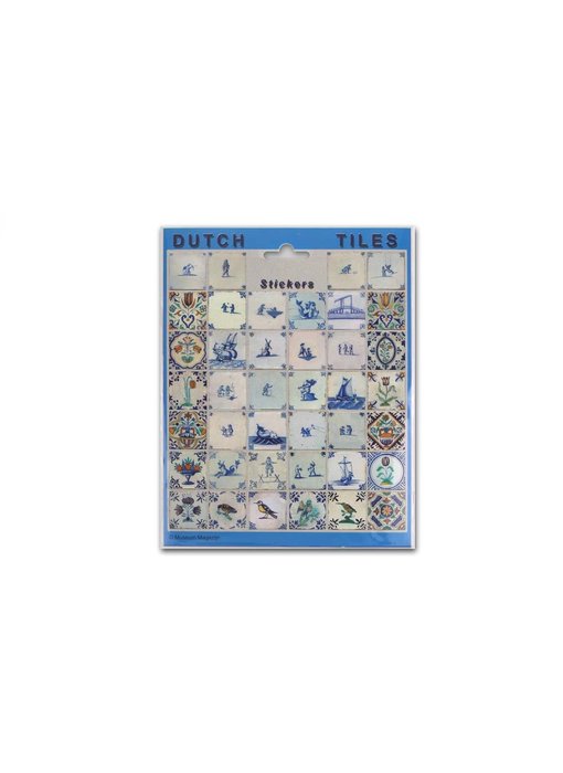 Feuille d'autocollants, tuiles bleues de Delft