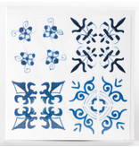 Adhesivo de azulejos, motivos de esquina de azulejos azules de Delft