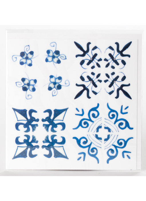 Adhesivo de azulejos, motivos de esquina de azulejos azules de Delft