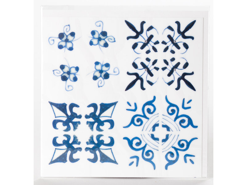 Adhesivo de azulejos, motivos de esquina de azulejos azules de Delft