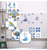 Adhesivo de azulejos, motivos de esquina de azulejos azules de Delft