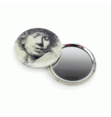 Pocket Mirror, Ø 60 mm, Curious face, Rembrandt