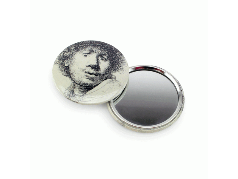 Espejo de bolsillo, Ø 60 mm, Cara curiosa, Rembrandt