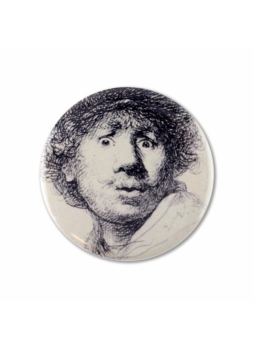 Miroir de poche, Ø 60 mm, Visage curieux, Rembrandt