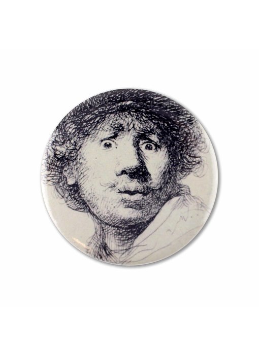 Spiegeltje, Ø 60 mm,,Verbaasde blik, Rembrandt