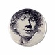 Spiegeltje, Ø 60 mm,,Verbaasde blik, Rembrandt