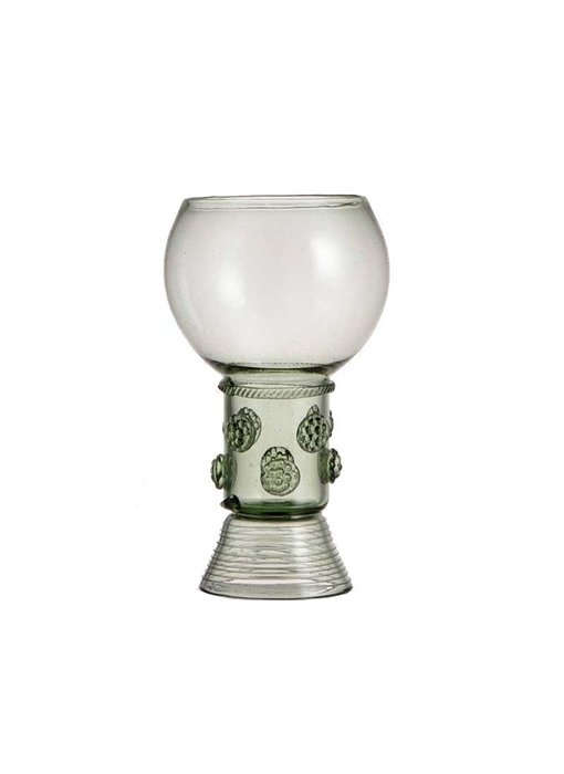 Historisch glas, Roemer, 15 cm, groen