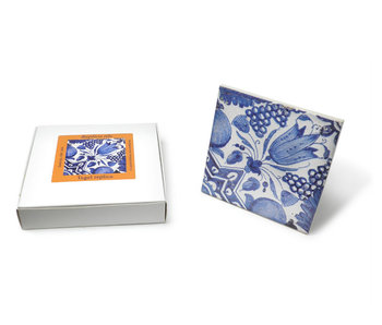 Replica tegel, Delfts Blauw, Diagonale Tulp  13x13 cm