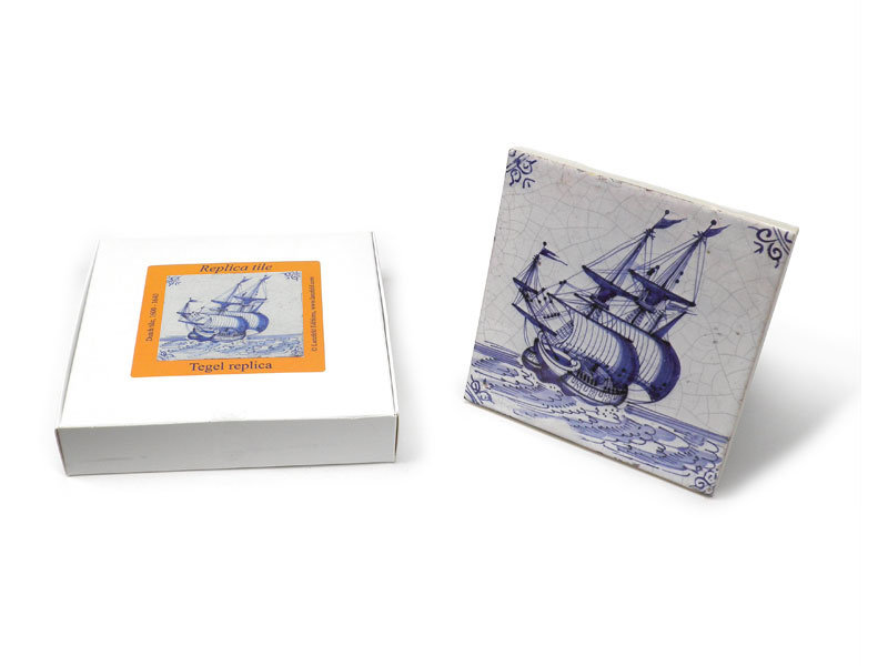 Replica azulejo, Delft azul, mercante 13x13 cm